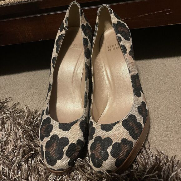 STUART WEITZMAN Women's Animal Print Heel Classic Platform, Timeless, Size 9.5 - Picture 9 of 10